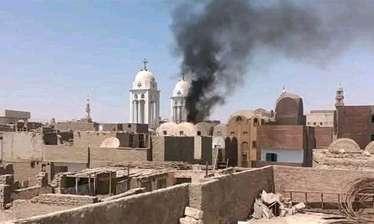 تفاصيل حريق كنيسة العذراء بالأقصر وأول صور من مكان الواقعة 1 حريق كنيسة العذراء بالأقصر