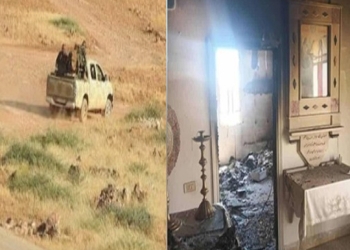 حرق كنيسة مار ميخائيل بالسويداء