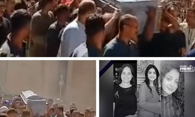آلاف المشيعين يودعون الخادمات الثلاث بالمنيا وداع مهيب لعرائس السماء 1 خادمات المنيا