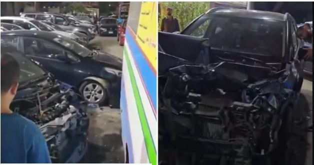 بالصور حادث مروّع سائق أتوبيس يقتحم معرض سيارات ويحطم 7 مركبات جديدة 1 اقتحام معرض سيارات
