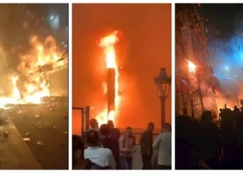 حريق محطة مترو شبرا الخيمة