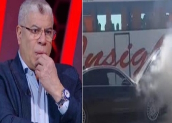 حريق بسيارة الإعلامي أحمد شوبير