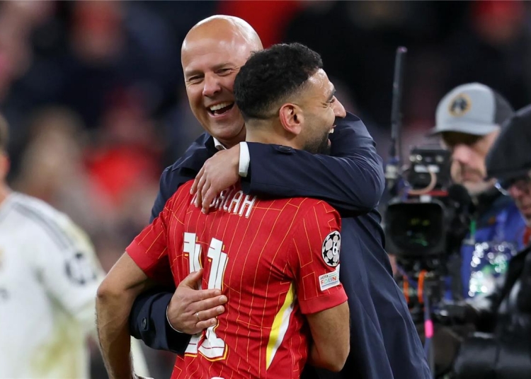 تعليق آرني سلوت بشان تراجع أداء محمد صلاح هذا الموسم لا تقلقوا 1 محمد صلاح وآرني سلوت