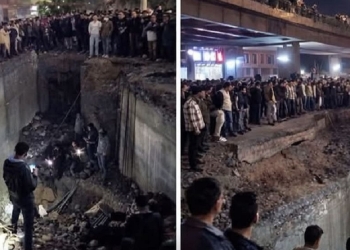 انقلاب ميكروباص بركابه في حفرة