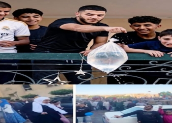 رمي أكياس مياه على مصلين عيد الفطر